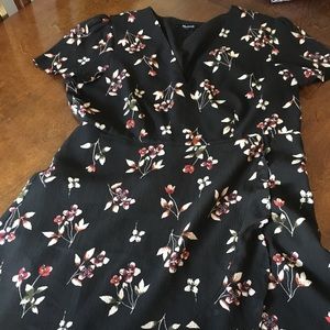 Madewell dress black with red flowers